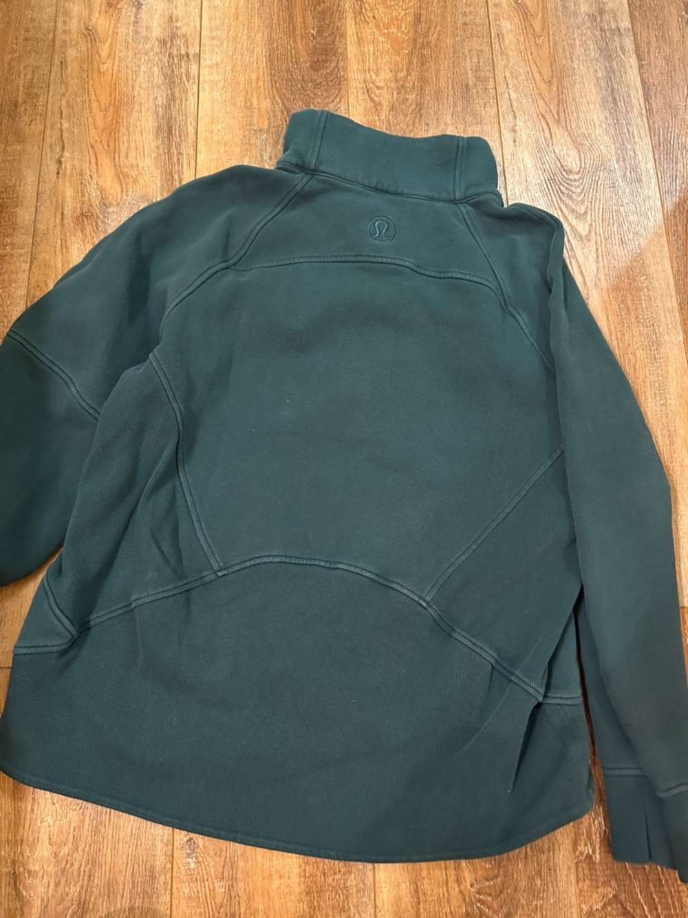 Lululemon Forest Green Zip Pullover thick sweatshirt size M/L mock neck women’s - Picture 6 of 7